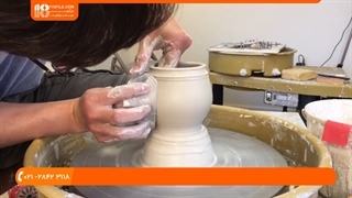 آموزش سفالگری با چرخ ( قوری سفالی طرح قدیمی )