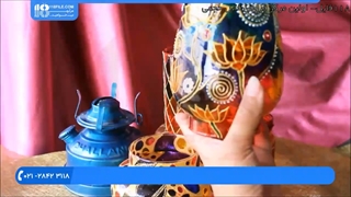 آموزش نقاشی روی شیشه | په ښیښه کې رنګول - نقاشی روی چراغ گردسوز