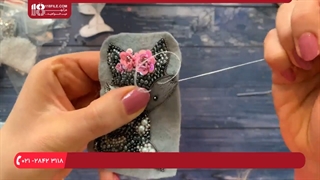 آموزش جواهر دوزی ( دوخت سنجاق سینه گربه )