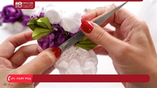 آموزش روبان دوزی | تزئین گیره سر با روبان