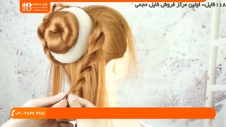 آموزش شینیون مو دخترانه همراه با بافت مو