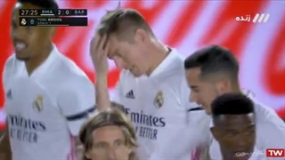 گل دوم رئال مادرید به بارسلونا(تونی کروس)گلها و لحظات حساس لیگ اروپا. رئال مادرید_بارسلونا.2020.2021