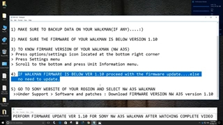 FIRMWARE VER 1.10 UPDATE PROCEDURE