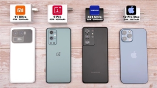 مقایسه شارژ باتری Mi 11 ultra با OnePlus 9 Pro و S21 Ultra و iPhone 12 Pro Max