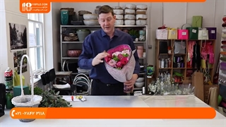 آموزش درست کردن سبد گل با گل شیپوری و رز