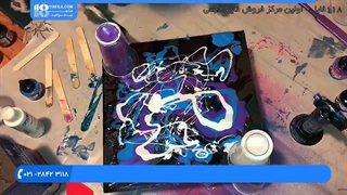 آموزش نقاشی با رزین // ایجاد طرح های سلولی بر روی بوم