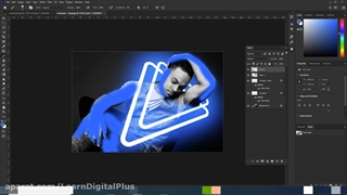 افکت نور نئونی دایره‌ای‌ در فتوشاپ
