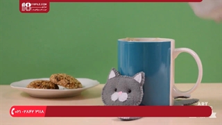 آموزش نمد دوزی :: آموزش دوخت زیر لیوانی نمدی طرح گربه