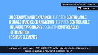 پروژه آماده حرکات دست برای تیزر موشن گرافیک Hand Explainer Kit