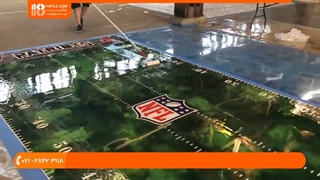 آموزش نصب دیوارپوش اپوکسی - کفپوش اپوکسی متالیک طرح فوتبالی