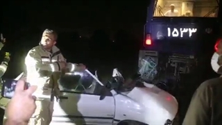 برخورد قطار با یک دستگاه پراید