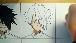 Drawing Ray in 12 different anime styles (The Promised Neverland)