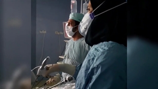 فیلم واقعی و بدون سانسور لاپاراسکوپی خارج کردن رحم بهمراه میوم بزرگ