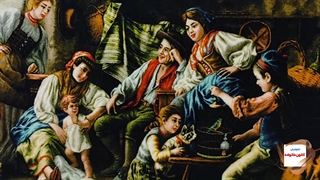 تابلو فرش فرانسوی کانون خانواده