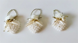 گیفت عقد و عروسی مدل قلب مرواریدی