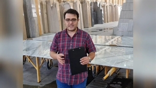 نحوه برش سنگ اسلب بصورت بوکمچ(گروه رامان استون)