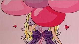 فرش کودک چاپی طرح دختر و بادکنک کد1033