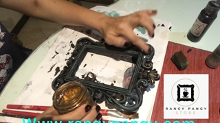 آموزش پتینه کاری قاب عکس پلی استر با تکنیک بند انگشتی