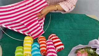 شورت زنانه نخی شیک مدل راه راه