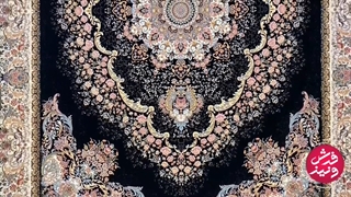 فرش ماشینی ۱۲۰۰شانه زمینه ذغالی