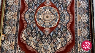 فرش ۱۲۰۰شانه ماشینی زمینه قرمز