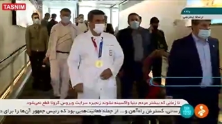 جواد فروغی دارنده مدال طلای المپیک 2020 با لباس کادر درمان وارد کشور شد Olympic 2020