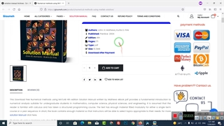 Solution Manual of Numerical methods using MATLAB by John. H. Mathews, Kurtis D. Fink 4th