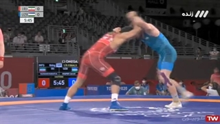 برد حسن یزدانی مقابل حریف ازبک / کشتی آزاد ۸۶ کیلوگرم